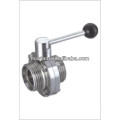 sanitary stainless steel male thread butterfly valve